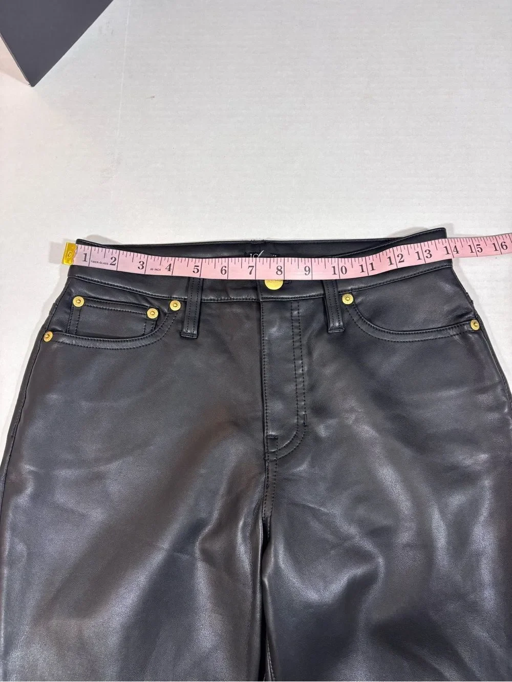 J Crew High-rise bootcut pant in faux leather NWT 26 Black Classic CC485